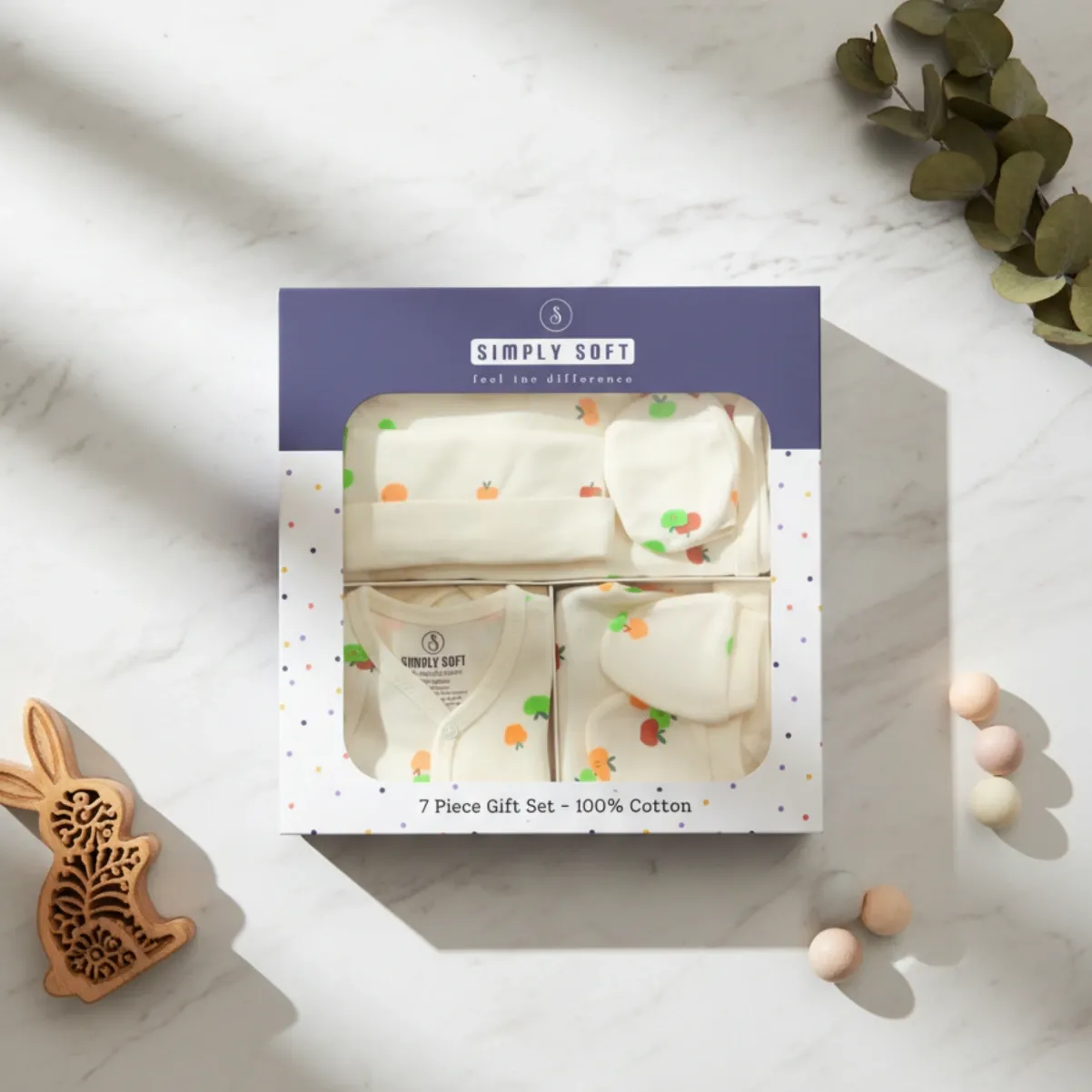 Newborn Gift Set – 7 Pieces | 100% Interlock Cotton