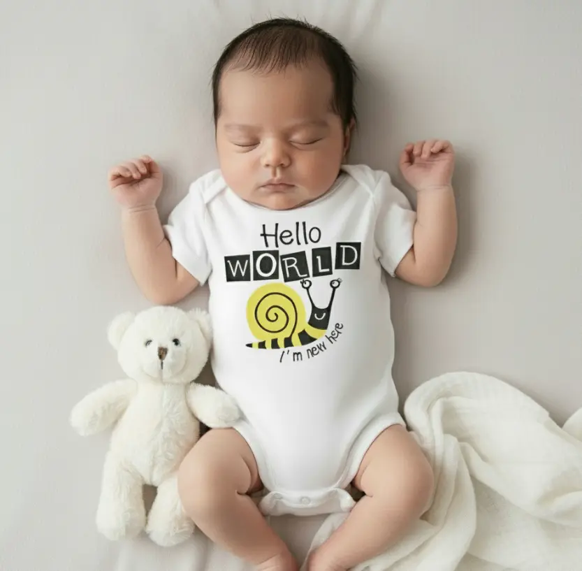 Hello World Onesie 0-6 Months